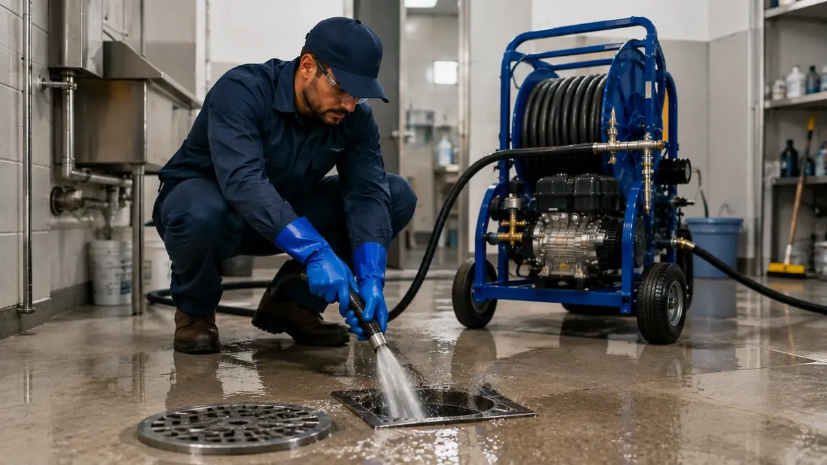 Floor Drain Hydro Jet Cleaning in Midway City